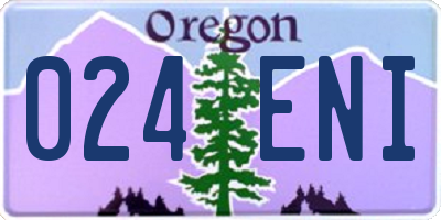 OR license plate 024ENI
