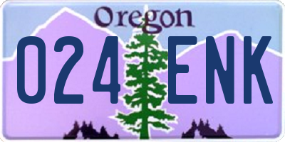 OR license plate 024ENK