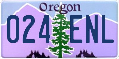 OR license plate 024ENL