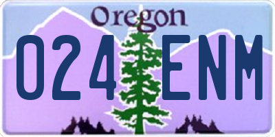 OR license plate 024ENM