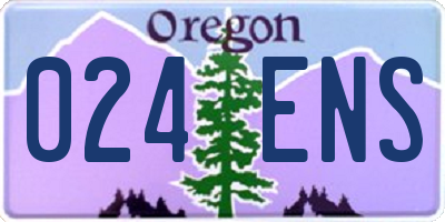 OR license plate 024ENS