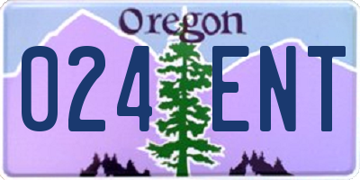 OR license plate 024ENT