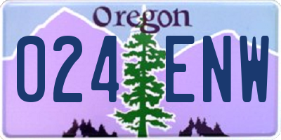 OR license plate 024ENW