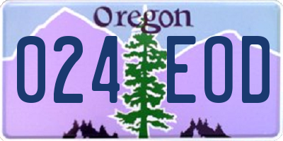 OR license plate 024EOD