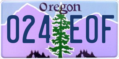 OR license plate 024EOF