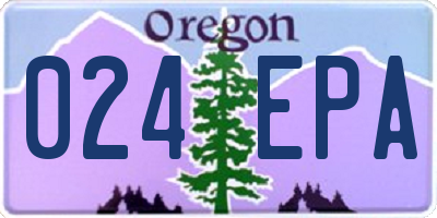 OR license plate 024EPA