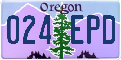 OR license plate 024EPD