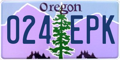 OR license plate 024EPK