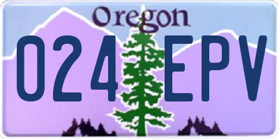 OR license plate 024EPV
