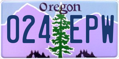 OR license plate 024EPW