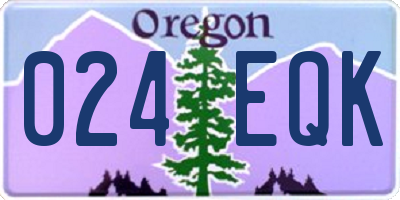 OR license plate 024EQK