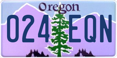 OR license plate 024EQN
