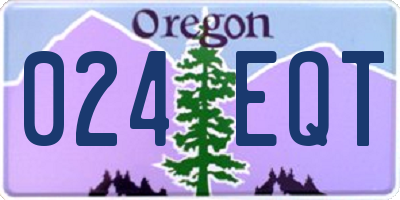 OR license plate 024EQT