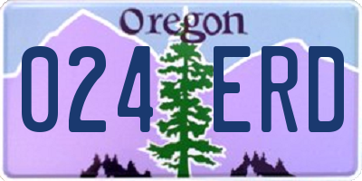 OR license plate 024ERD