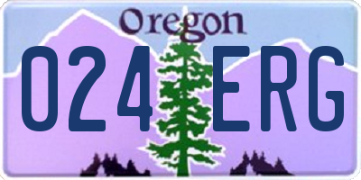 OR license plate 024ERG