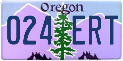 OR license plate 024ERT