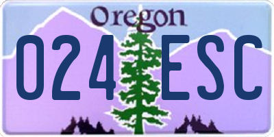 OR license plate 024ESC