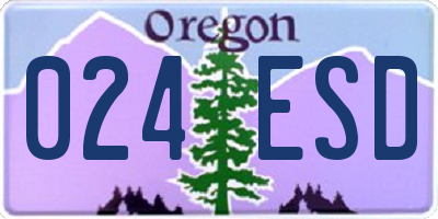 OR license plate 024ESD