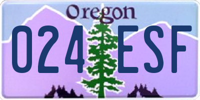 OR license plate 024ESF