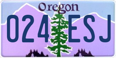 OR license plate 024ESJ