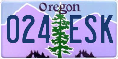 OR license plate 024ESK