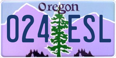 OR license plate 024ESL