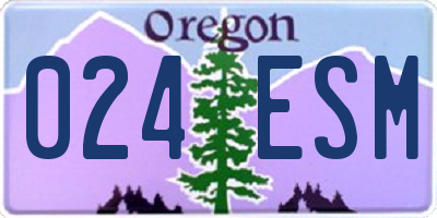 OR license plate 024ESM