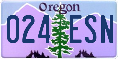 OR license plate 024ESN