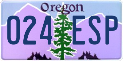 OR license plate 024ESP
