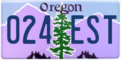 OR license plate 024EST