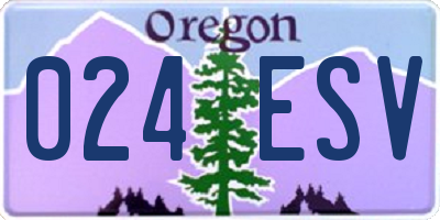 OR license plate 024ESV