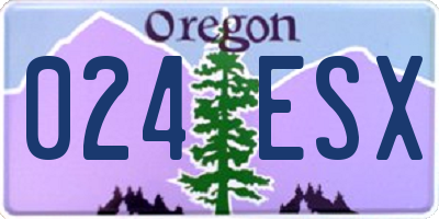 OR license plate 024ESX