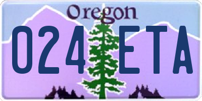 OR license plate 024ETA
