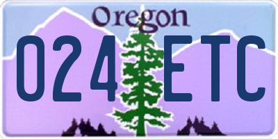 OR license plate 024ETC