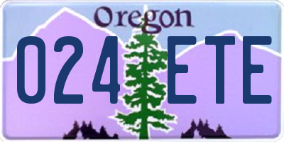 OR license plate 024ETE