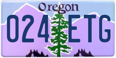 OR license plate 024ETG