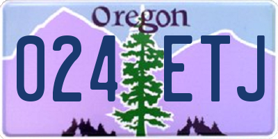 OR license plate 024ETJ
