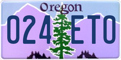 OR license plate 024ETO