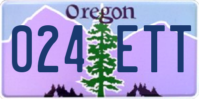 OR license plate 024ETT