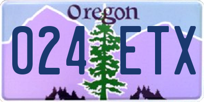 OR license plate 024ETX