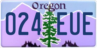 OR license plate 024EUE