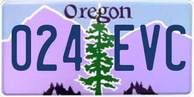 OR license plate 024EVC