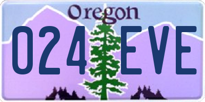 OR license plate 024EVE