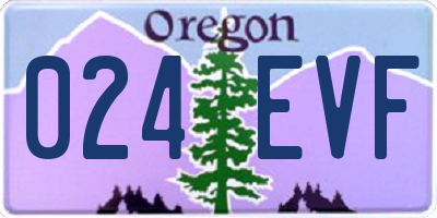 OR license plate 024EVF