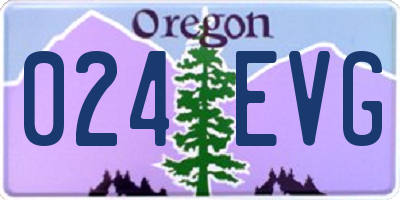 OR license plate 024EVG