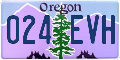 OR license plate 024EVH