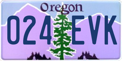 OR license plate 024EVK