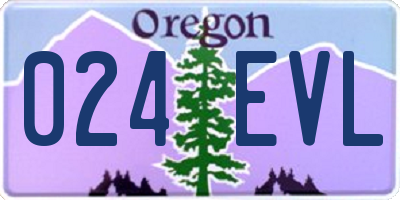 OR license plate 024EVL