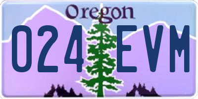 OR license plate 024EVM