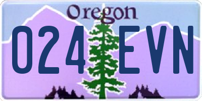 OR license plate 024EVN